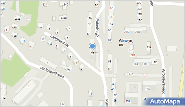 Gorzów Wielkopolski, Pułaskiego Kazimierza, gen., 3B, mapa Gorzów Wielkopolski