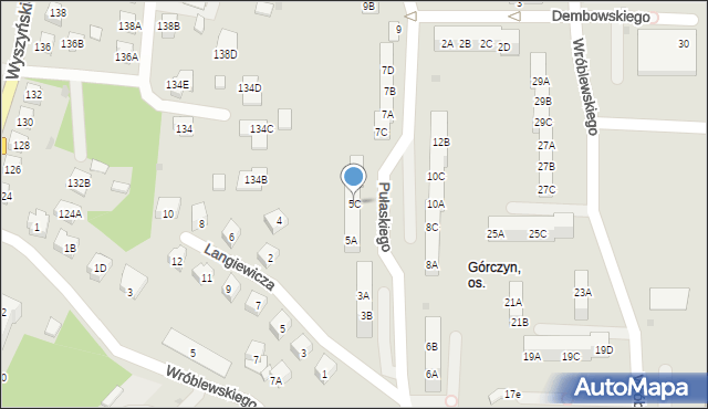 Gorzów Wielkopolski, Pułaskiego Kazimierza, gen., 5C, mapa Gorzów Wielkopolski