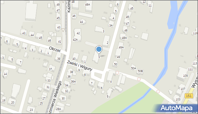 Gorzów Wielkopolski, Puszkina Aleksandra, 1, mapa Gorzów Wielkopolski