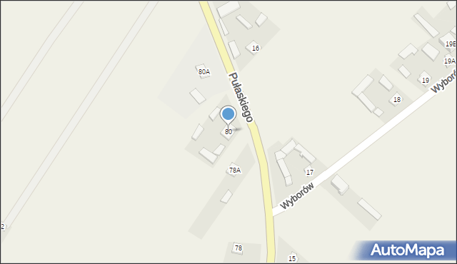 Grabów nad Pilicą, Pułaskiego Kazimierza, gen., 80, mapa Grabów nad Pilicą