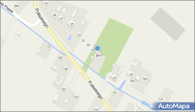 Grabów nad Pilicą, Pułaskiego Kazimierza, gen., 85, mapa Grabów nad Pilicą