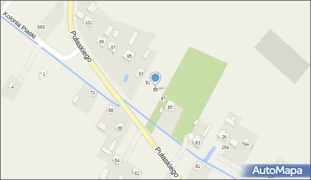 Grabów nad Pilicą, Pułaskiego Kazimierza, gen., 89, mapa Grabów nad Pilicą