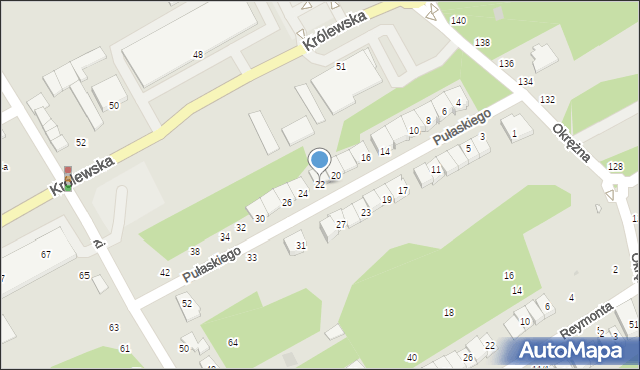 Grodzisk Mazowiecki, Pułaskiego Kazimierza, gen., 22, mapa Grodzisk Mazowiecki