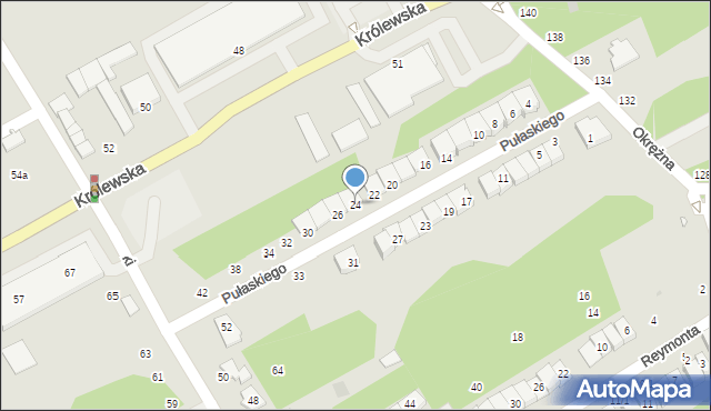 Grodzisk Mazowiecki, Pułaskiego Kazimierza, gen., 24, mapa Grodzisk Mazowiecki