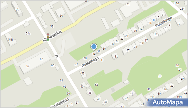 Grodzisk Mazowiecki, Pułaskiego Kazimierza, gen., 34, mapa Grodzisk Mazowiecki