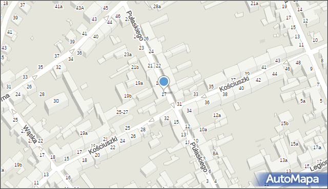 Grudziądz, Pułaskiego, 17, mapa Grudziądza