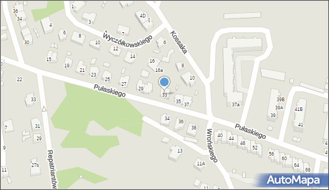 Gubin, Pułaskiego Kazimierza, gen., 33, mapa Gubin