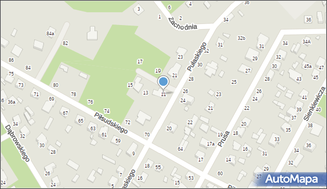 Halinów, Pułaskiego, 11, mapa Halinów