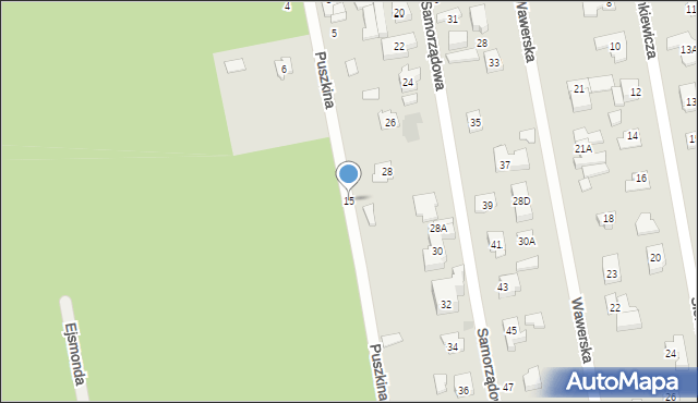 Józefów, Puszkina Aleksandra, 15, mapa Józefów