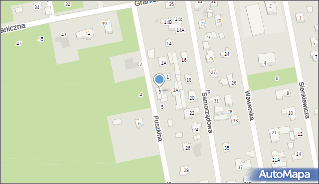 Józefów, Puszkina Aleksandra, 3, mapa Józefów