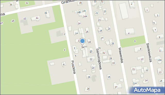 Józefów, Puszkina Aleksandra, 3A, mapa Józefów