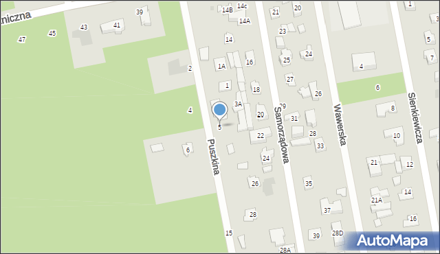 Józefów, Puszkina Aleksandra, 5, mapa Józefów