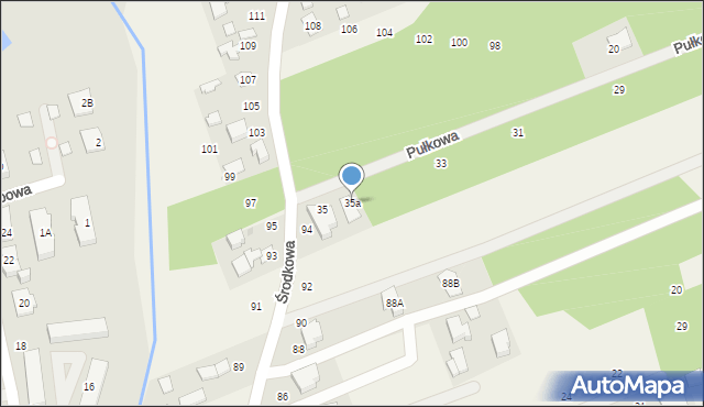 Kady, Pułkowa, 35a, mapa Kady