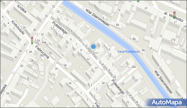 Kalisz, Pułaskiego Kazimierza, gen., 12, mapa Kalisza