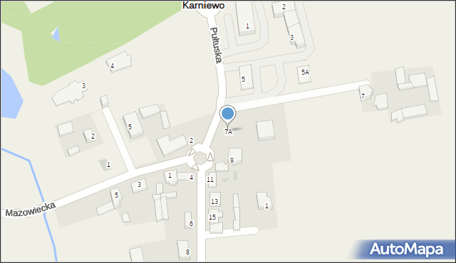 Karniewo, Pułtuska, 7A, mapa Karniewo