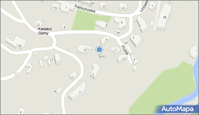 Karpacz, Pusta, 3, mapa Karpacz