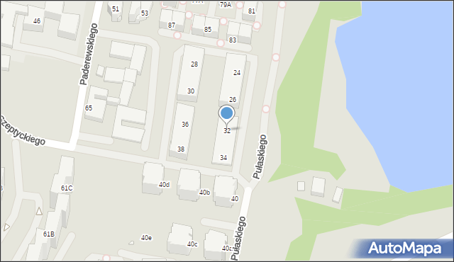 Katowice, Pułaskiego Kazimierza, gen., 32, mapa Katowic