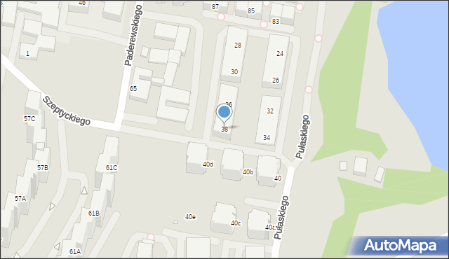 Katowice, Pułaskiego Kazimierza, gen., 38, mapa Katowic