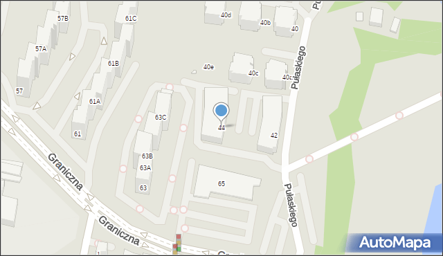 Katowice, Pułaskiego Kazimierza, gen., 44, mapa Katowic