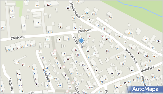Katowice, Pusta, 15, mapa Katowic