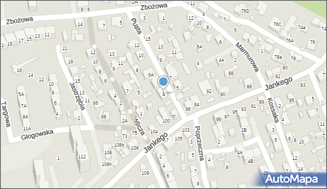Katowice, Pusta, 4, mapa Katowic