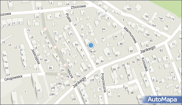 Katowice, Pusta, 5, mapa Katowic