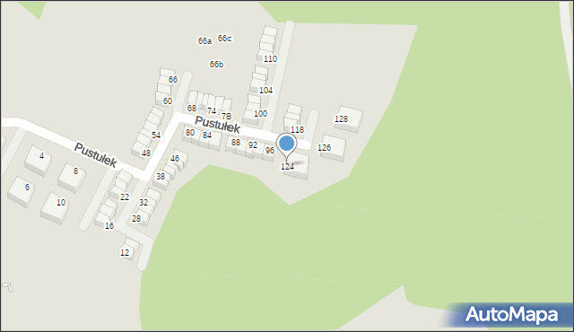 Katowice, Pustułek, 124, mapa Katowic