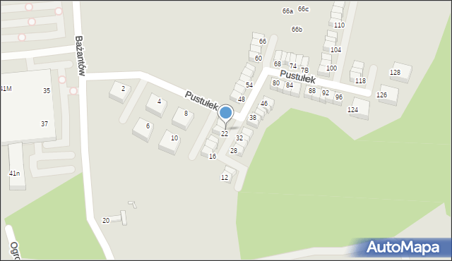 Katowice, Pustułek, 24, mapa Katowic
