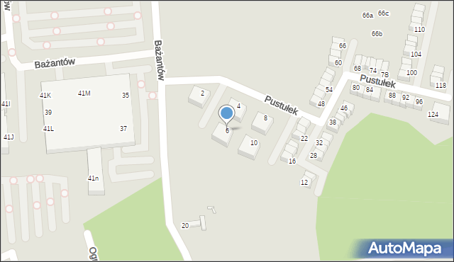 Katowice, Pustułek, 6, mapa Katowic