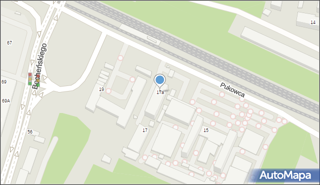 Katowice, Pukowca Józefa, hm., 17a, mapa Katowic