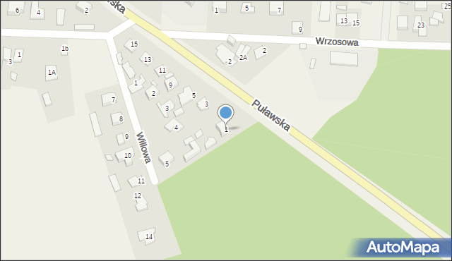 Kąty, Puławska, 1, mapa Kąty