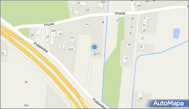 Kąty, Puławska, 20, mapa Kąty