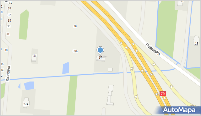 Kąty, Puławska, 37, mapa Kąty