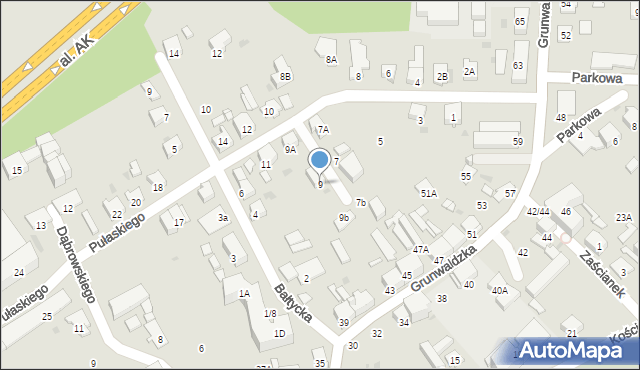 Kędzierzyn-Koźle, Pułaskiego Kazimierza, gen., 9, mapa Kędzierzyna-Koźle