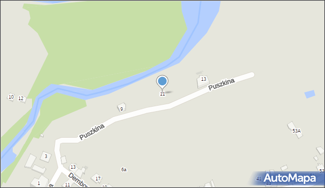 Kędzierzyn-Koźle, Puszkina Aleksandra, 11, mapa Kędzierzyna-Koźle