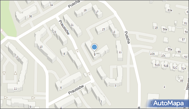 Kielce, Puscha Jerzego Bogumiła, 9, mapa Kielc