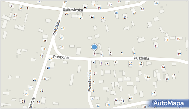 Kleszczele, Puszkina Aleksandra, 1, mapa Kleszczele
