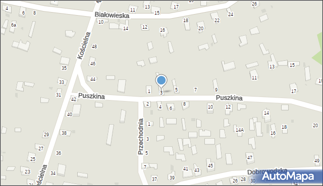Kleszczele, Puszkina Aleksandra, 3, mapa Kleszczele