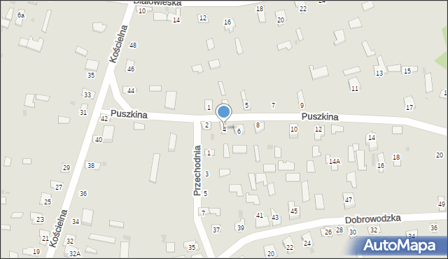 Kleszczele, Puszkina Aleksandra, 4, mapa Kleszczele