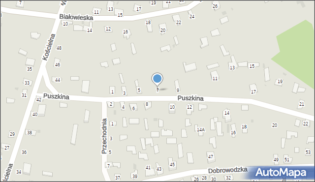Kleszczele, Puszkina Aleksandra, 7, mapa Kleszczele