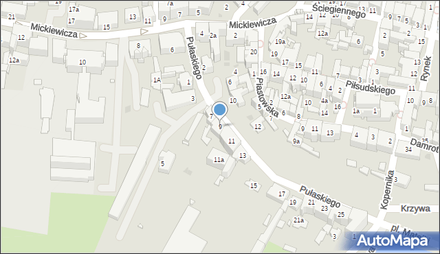 Kluczbork, Pułaskiego Kazimierza, gen., 9, mapa Kluczbork