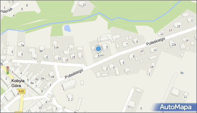 Kobyla Góra, Pułaskiego Kazimierza, gen., 3, mapa Kobyla Góra