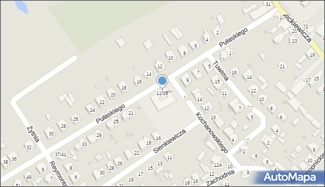 Koniecpol, Pułaskiego, 11/19, mapa Koniecpol