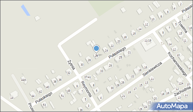 Koniecpol, Pułaskiego, 26, mapa Koniecpol