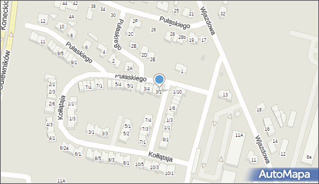 Końskie, Pułaskiego Kazimierza, gen., 3/1, mapa Końskie