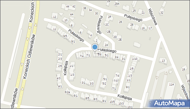 Końskie, Pułaskiego Kazimierza, gen., 5/6, mapa Końskie
