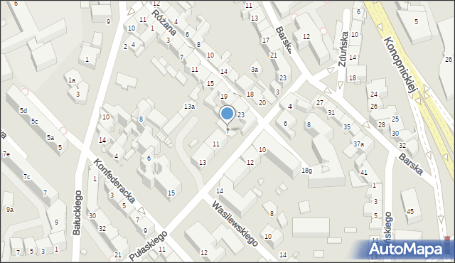 Kraków, Pułaskiego Kazimierza, gen., 7, mapa Krakowa