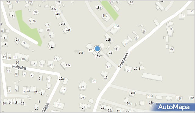 Kraków, Pustynna, 17a, mapa Krakowa