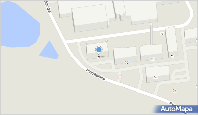 Kraków, Puszkarska, 7f, mapa Krakowa