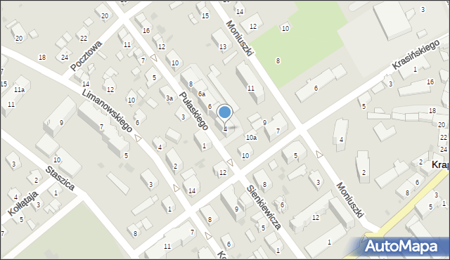 Krapkowice, Pułaskiego, 4, mapa Krapkowice